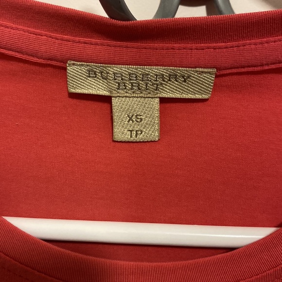 Burberry Brit Long Check Cuff Short Sleeve Tee - Picture 3 of 5